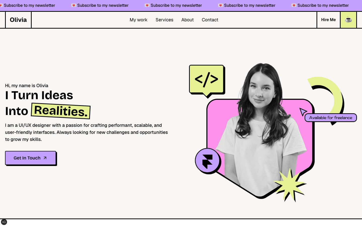 Defolio template — screen 1