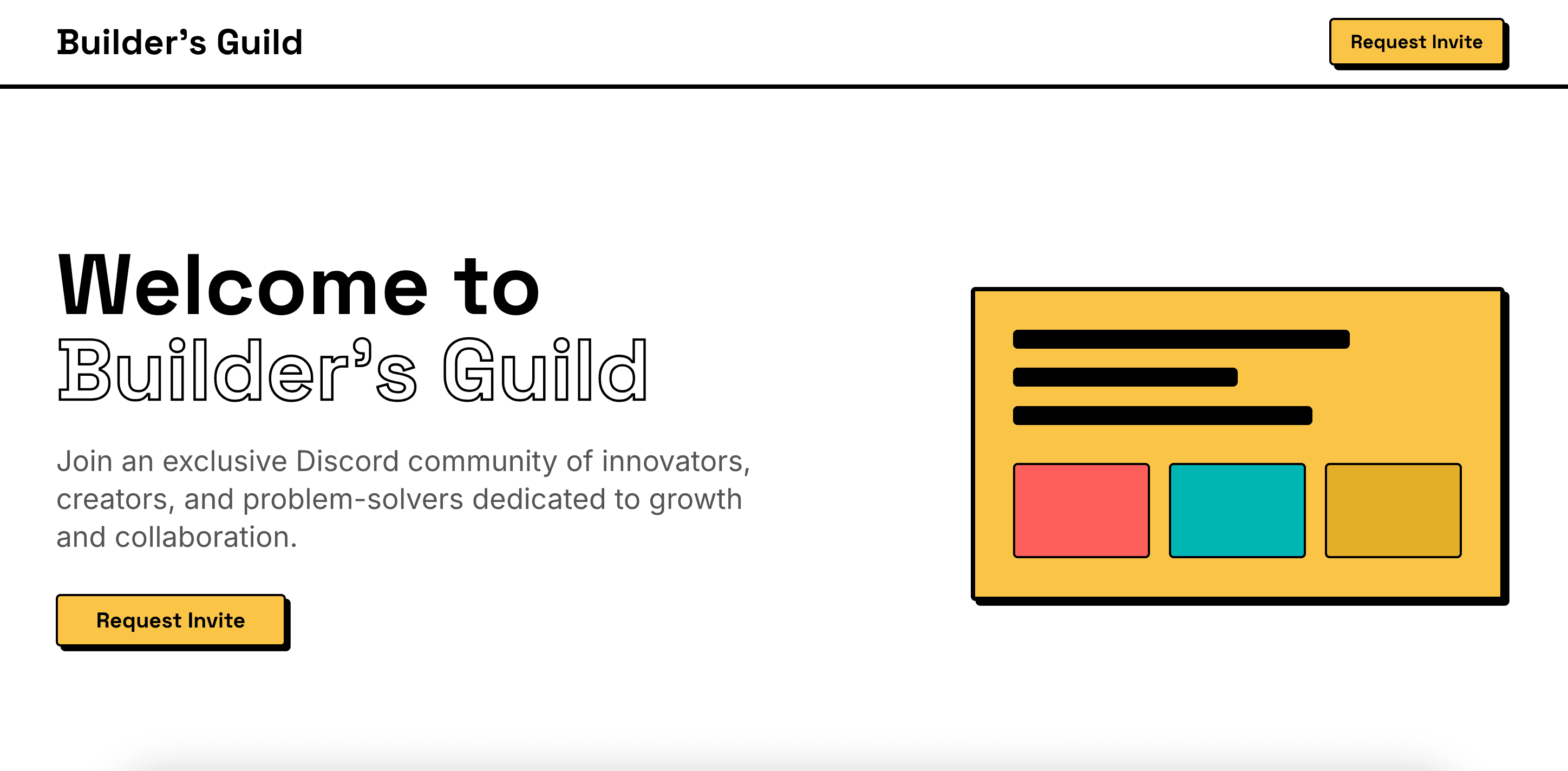 Builders Guild — built with Neobrutalism.com